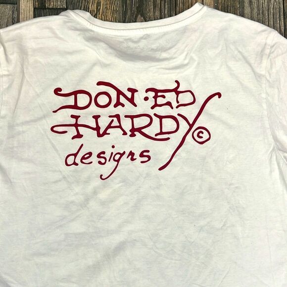 🔥 Y2K ED HARDY DESIGNS Tiger Face Graphic T-Shirt Sz LARGE - Excellent Conditio - Picture 5 of 6